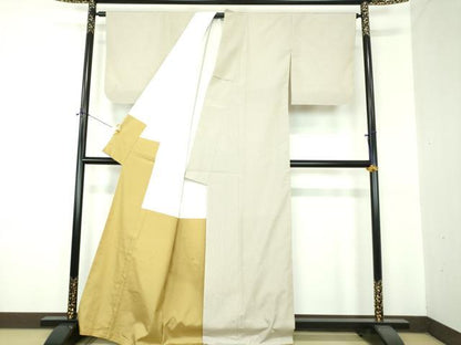 平和屋着物●本塩沢　縞　大丸織物謹製　証紙付き　正絹　逸品　未使用　DABF7254ps