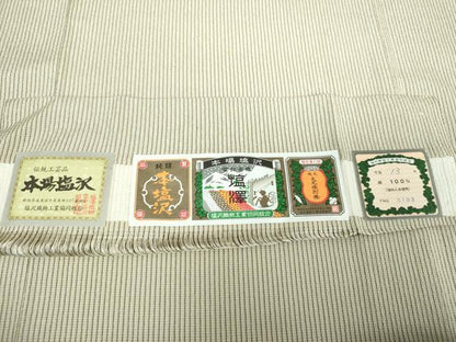 平和屋着物●本塩沢　縞　大丸織物謹製　証紙付き　正絹　逸品　未使用　DABF7254ps