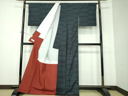 平和屋着物●本場大島紬　横段文　やまと誂製　大山謹製　証紙付き　正絹　逸品　DABF7263ps