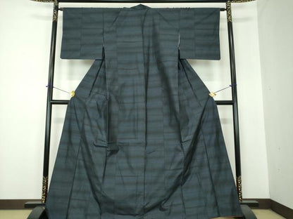 平和屋着物●本場大島紬　横段文　やまと誂製　大山謹製　証紙付き　正絹　逸品　DABF7263ps