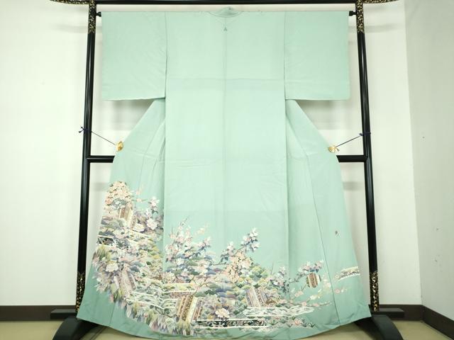 平和屋着物●本加賀友禅作家　染元千紅代表　寺西一紘　訪問着　風景花文　亀　さが美扱い　正絹　逸品　未使用　DABF7264ps