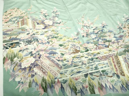 平和屋着物●本加賀友禅作家　染元千紅代表　寺西一紘　訪問着　風景花文　亀　さが美扱い　正絹　逸品　未使用　DABF7264ps