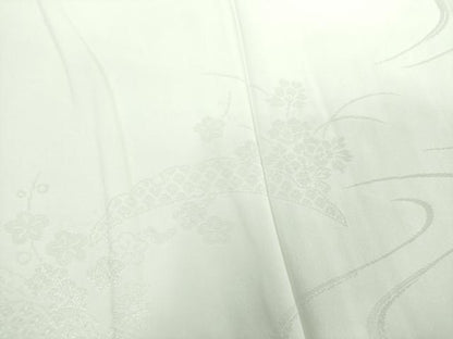平和屋着物●上質な長襦袢　無双仕立て　流水雪芝花地紋　三越扱い　洗える着物　DABF7266ps