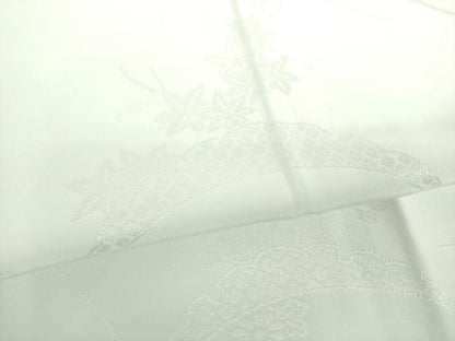 平和屋着物●上質な長襦袢　無双仕立て　流水雪芝花地紋　三越扱い　洗える着物　DABF7266ps