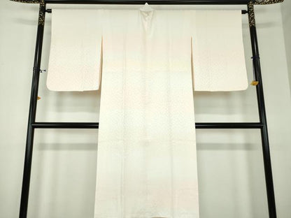 平和屋着物●上質な長襦袢　袷　半衿刺繍　舞桜地紋　暈し染め　反端付き　正絹　逸品　DABF7267ps