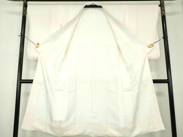 平和屋着物●上質な長襦袢　袷　半衿刺繍　舞桜地紋　暈し染め　反端付き　正絹　逸品　DABF7267ps