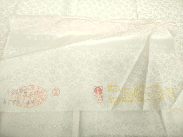 平和屋着物●上質な長襦袢　袷　半衿刺繍　舞桜地紋　暈し染め　反端付き　正絹　逸品　DABF7267ps