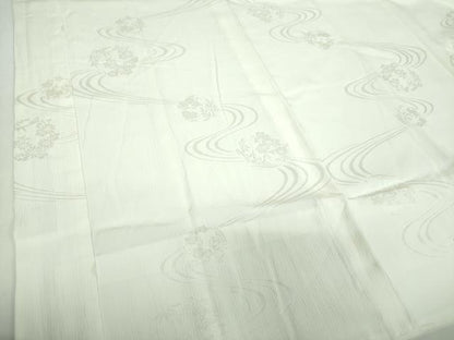 平和屋着物●上質な長襦袢　無双仕立て　流水花丸地紋　生成色　正絹　逸品　DABF7268ps