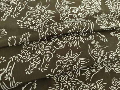 平和屋着物●男性　長襦袢　袷　唐獅子　正絹　逸品　DABF7270ps