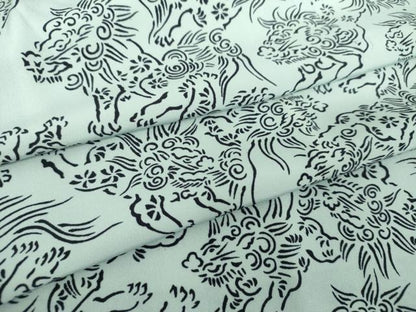 平和屋着物●男性　長襦袢　袷　唐獅子　正絹　逸品　DABF7271ps