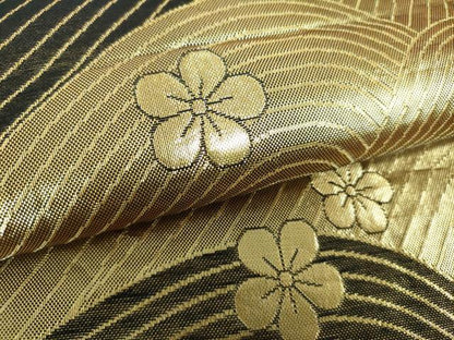 平和屋着物▼佐賀錦　両面　六通柄袋帯　片輪車舞蝶花文　金銀糸　正絹　逸品　DABF7312ps