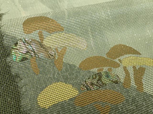 平和屋着物▼太鼓柄袋帯　作家物　螺鈿箔　老松　銀糸　金彩　正絹　逸品　DABF7334ps