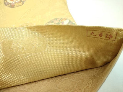 平和屋着物▼両面　六通柄袋帯　九百錦　鏡華　金銀糸　正絹　逸品　DABF7353ps