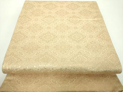 平和屋着物▼両面　六通柄袋帯　九百錦　鏡華　金銀糸　正絹　逸品　DABF7353ps