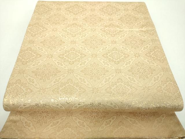 平和屋着物▼両面　六通柄袋帯　九百錦　鏡華　金銀糸　正絹　逸品　DABF7353ps