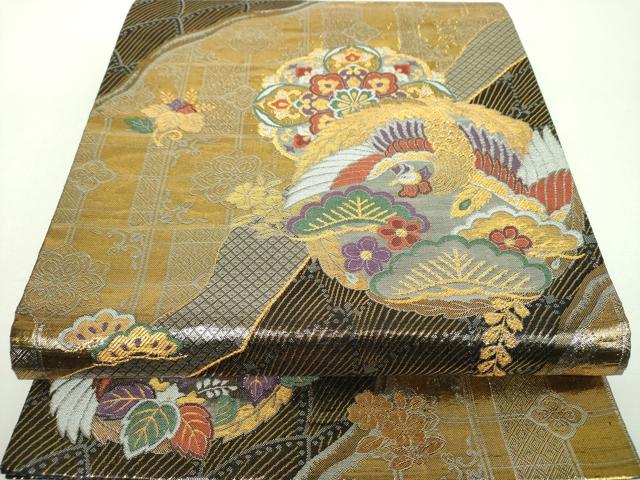 平和屋着物▼六通柄袋帯　光悦　金銀糸　正絹　逸品　DABF7356ps