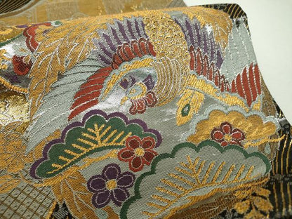 平和屋着物▼六通柄袋帯　光悦　金銀糸　正絹　逸品　DABF7356ps