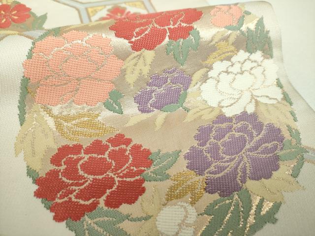 平和屋着物▼六通柄　本袋帯　細川家花の丸文　金糸　正絹　逸品　DABF7357ps