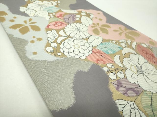 平和屋着物▼六通柄袋帯　辻が花　金銀糸　正絹　逸品　DABF7360ps