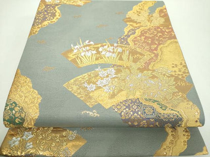 平和屋着物▼六通柄袋帯　華の宴　金銀糸　正絹　逸品　DABF7370ps
