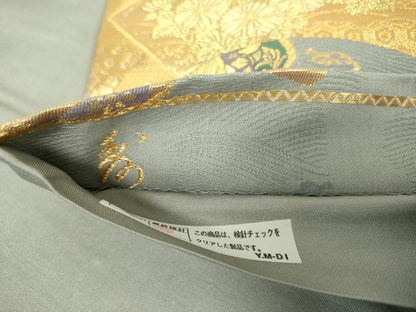 平和屋着物▼六通柄袋帯　華の宴　金銀糸　正絹　逸品　DABF7370ps