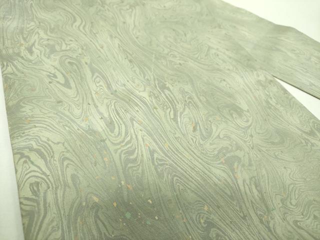 平和屋着物▼九寸名古屋帯　墨流し文様　金彩　正絹　逸品　DABF7373ps