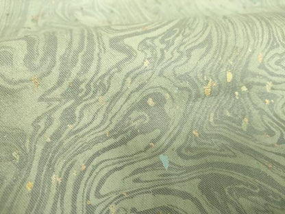 平和屋着物▼九寸名古屋帯　墨流し文様　金彩　正絹　逸品　DABF7373ps