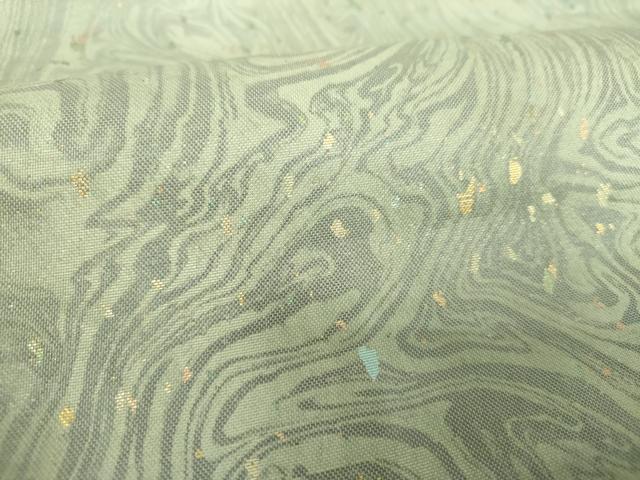 平和屋着物▼九寸名古屋帯　墨流し文様　金彩　正絹　逸品　DABF7373ps