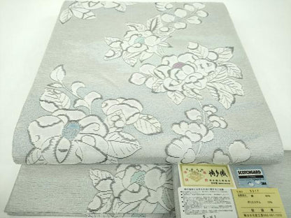 平和屋着物●本場筑前博多織　全通柄袋帯　辻が花　献上　銀糸　はかた匠工房　博多金ラベル　証紙付き　正絹　逸品　DABF7383ps