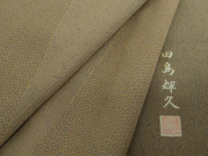 平和屋着物●伝統工芸士　田島輝久　訪問着　笹竹亀甲文　正絹　逸品　DABF7390ps