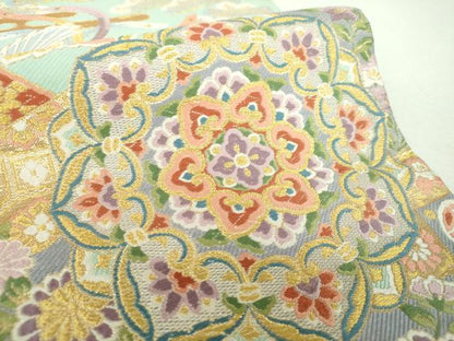 平和屋着物▼六通柄袋帯　唐織　正倉院絵巻鳳凰　金銀糸　正絹　逸品　DABF7419ps