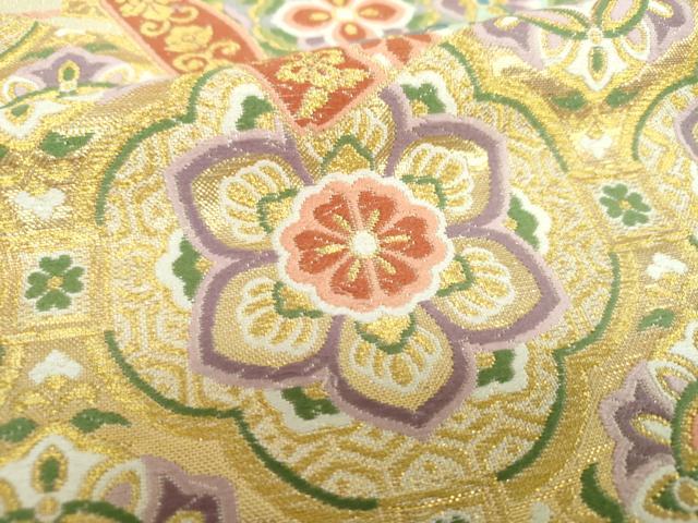 平和屋着物▼六通柄袋帯　唐織　正倉院絵巻鳳凰　金銀糸　正絹　逸品　DABF7419ps