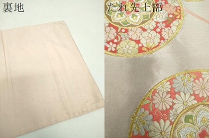 平和屋着物▼西陣の名門　加納幸謹製　六通柄袋帯　唐織　花丸文　金銀糸　証紙付き　正絹　逸品　未使用　DABF7422ps