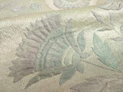 平和屋着物▼六通柄袋帯　ふくれ織　更紗花文　金銀糸　正絹　逸品　DABF7442ps