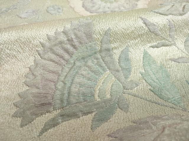 平和屋着物▼六通柄袋帯　ふくれ織　更紗花文　金銀糸　正絹　逸品　DABF7442ps