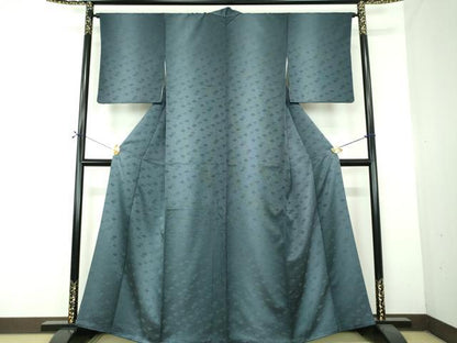 平和屋着物●上質な小紋　花菱唐草地紋　正絹　逸品　DABF7488ps