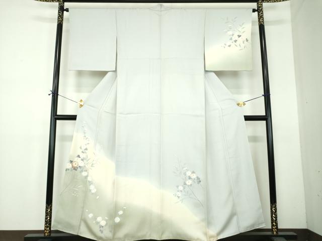 平和屋着物●中国三大刺繍　相良刺繍　訪問着　手描き　菊文　暈し染め　正絹　逸品　DABF7490ps