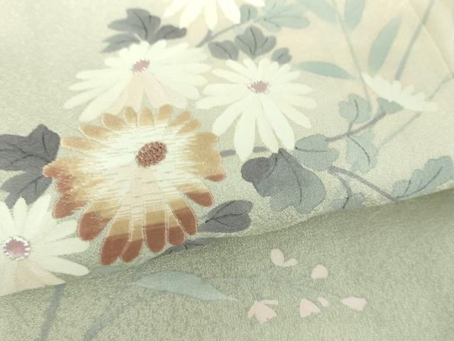 平和屋着物●中国三大刺繍　相良刺繍　訪問着　手描き　菊文　暈し染め　正絹　逸品　DABF7490ps