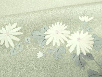 平和屋着物●中国三大刺繍　相良刺繍　訪問着　手描き　菊文　暈し染め　正絹　逸品　DABF7490ps