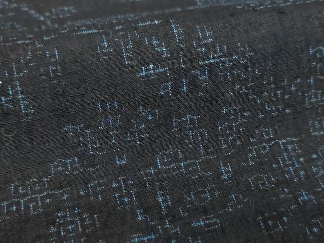 平和屋着物●結城紬　80亀甲　霞花文　正絹　逸品　DABF7495ps