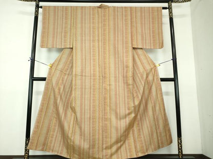 平和屋着物●本場大島紬　7マルキ　変わり間道　正絹　逸品　DABF7497ps