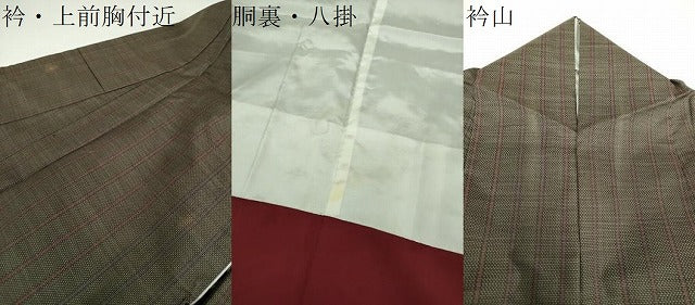 平和屋着物●本場大島紬　9マルキ　間道　正絹　逸品　DABF7498ps