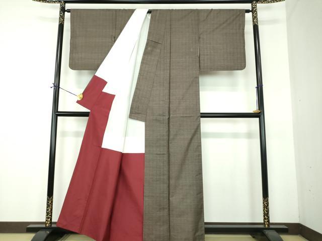 平和屋着物●本場大島紬　9マルキ　間道　正絹　逸品　DABF7498ps