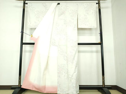 平和屋着物●本場大島紬　白大島　9マルキ　花文箱　正絹　逸品　未使用　DABF7501ps