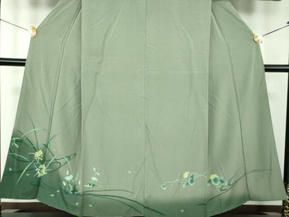 平和屋着物●訪問着　草花文　暈し染め　正絹　逸品　DABF7503ps