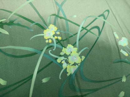 平和屋着物●訪問着　草花文　暈し染め　正絹　逸品　DABF7503ps