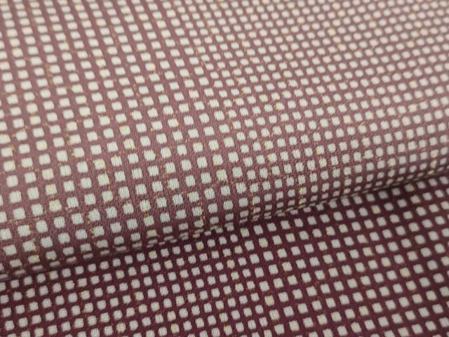平和屋着物●上質な小紋　市松格子　暈し染め　金彩　正絹　逸品　DABF7504ps