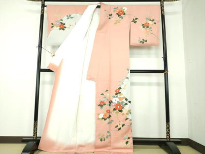 平和屋着物●訪問着　枝花文　金彩　正絹　逸品　DABF7505ps