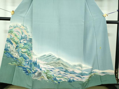 平和屋着物●本加賀友禅作家　金津五雄　色留袖　風景花鳥文　暈し染め　正絹　逸品　DABF7506ps