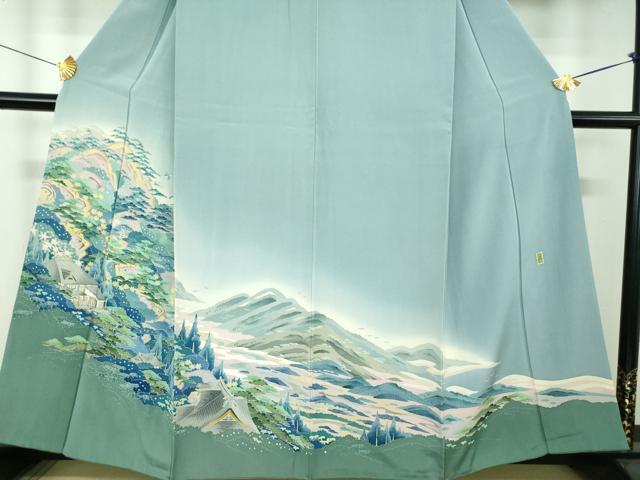 平和屋着物●本加賀友禅作家　金津五雄　色留袖　風景花鳥文　暈し染め　正絹　逸品　DABF7506ps